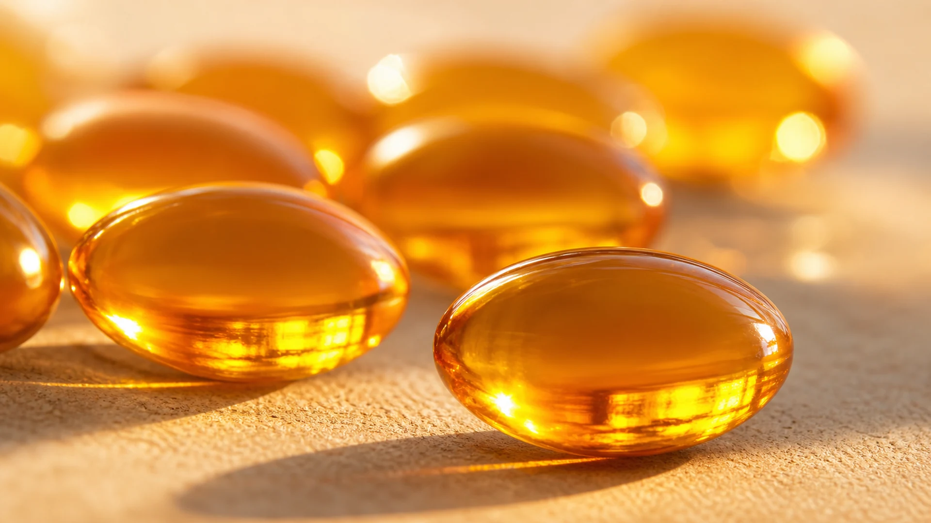 Gélules orangées translucides, effet solaire